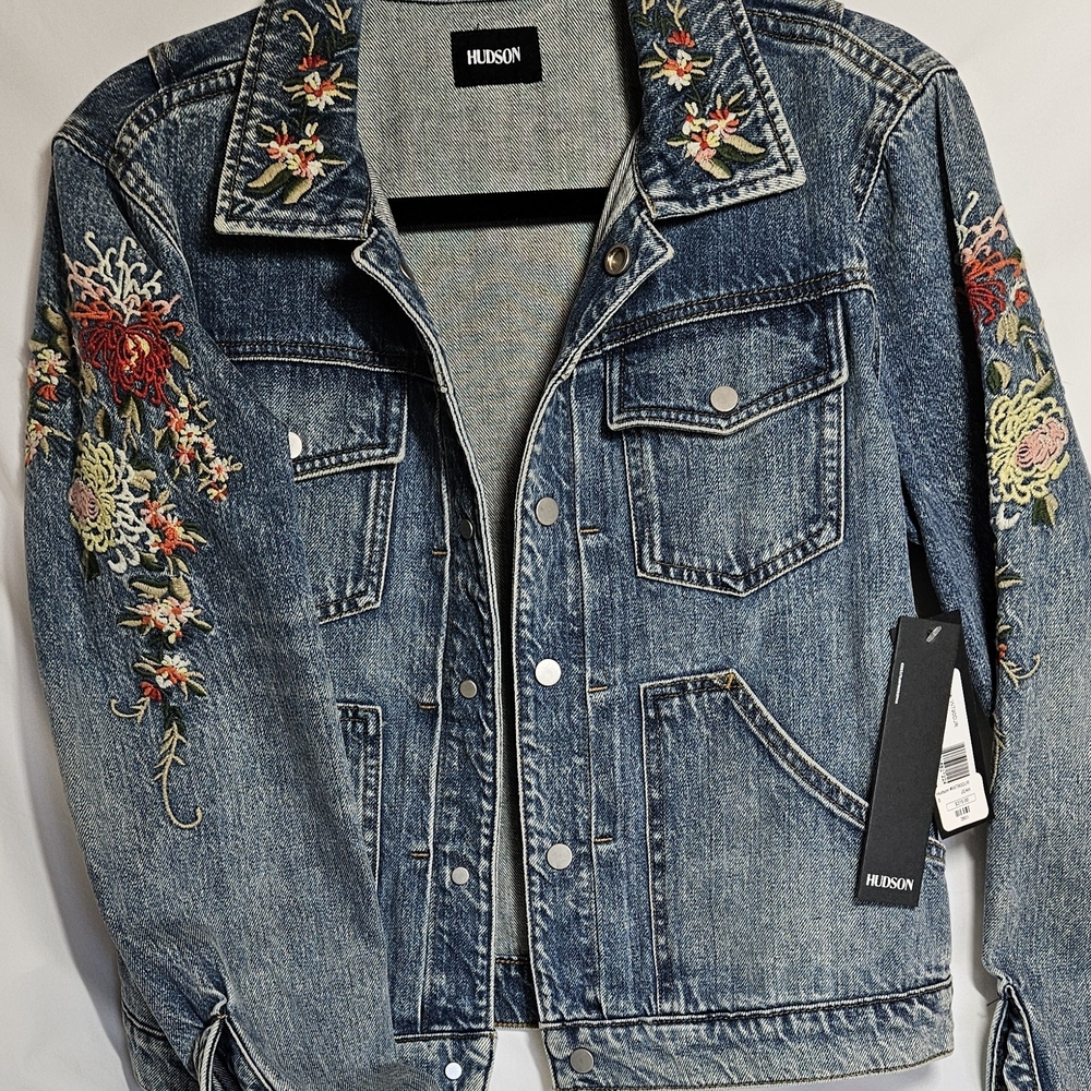Hudson Blue Denim Jean Jacket -NWT Classic Medium Wash